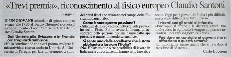 Trevi Premia - Rass, Stampa 26/10/2012