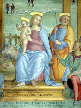 Trevi, Italy - Chiesa della madonna delle Lacrime- Adorazione dei Magi del Perugino (part.)